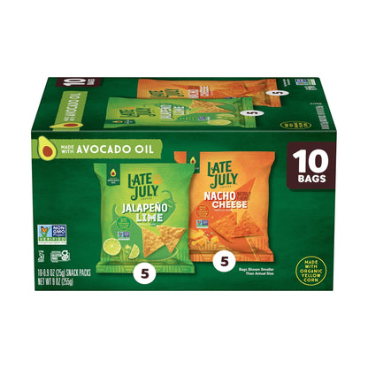 Late July Totopos Jalapeño y Nacho Multipack 10 Bolsitas