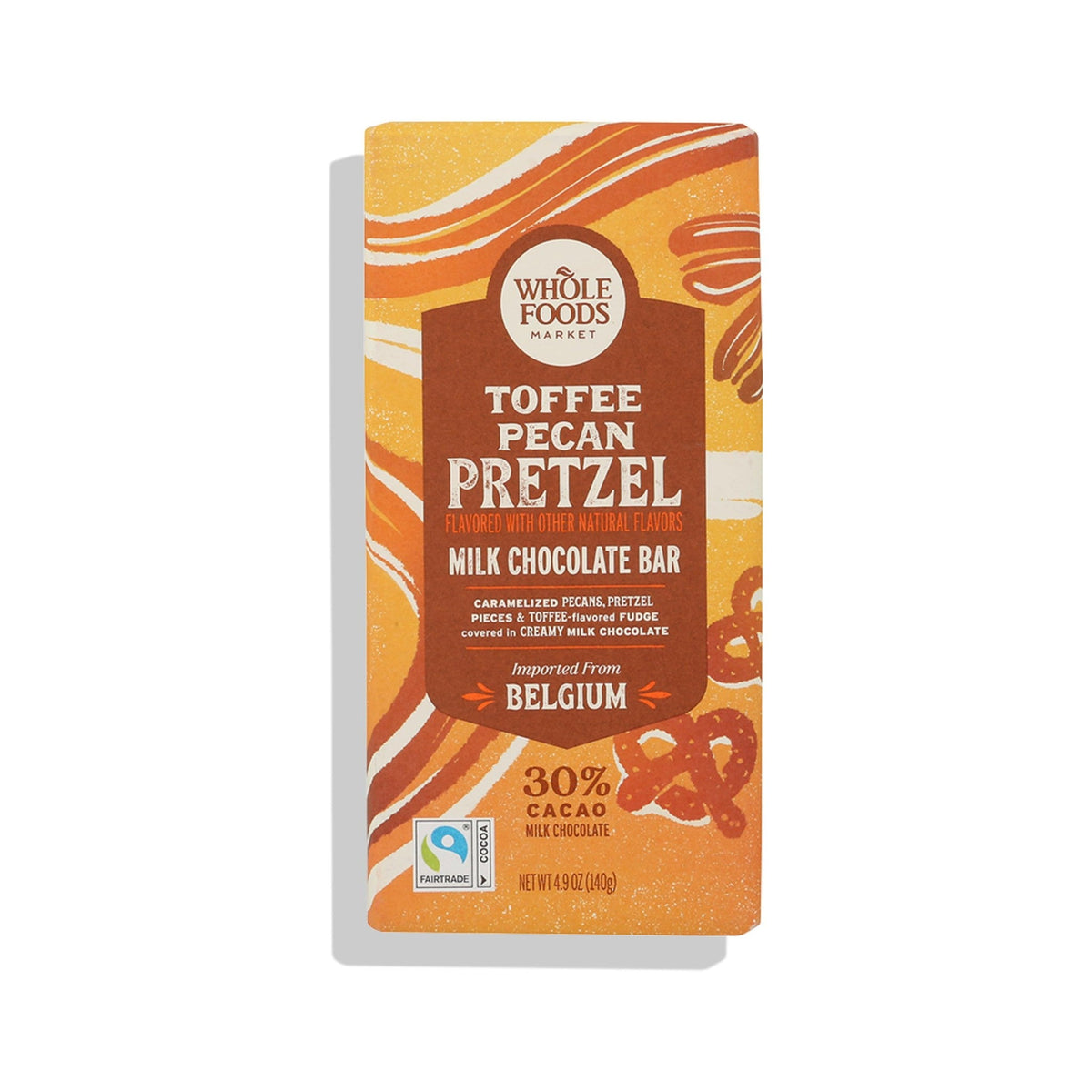 Whole Foods Market Barra de Chocolate con Leche Toffee, Nuez y Pretzel 139 g