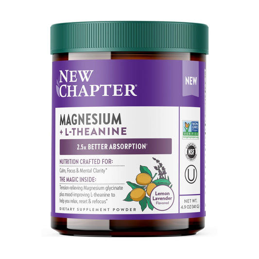 New Chapter Magnesio con L-Teanina en Polvo 142 g