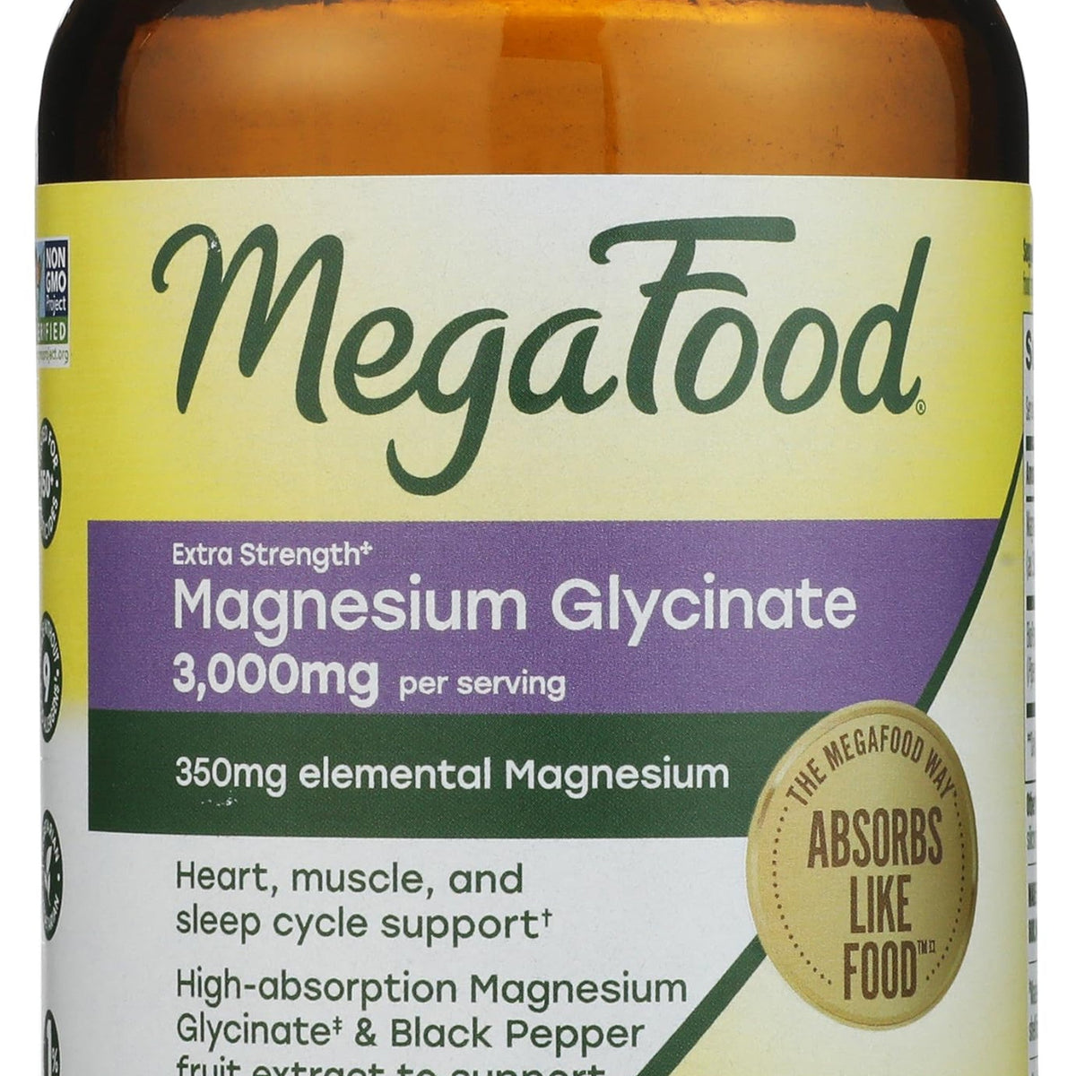 MegaFood Glicinato de Magnesio Extra Fuerte 120 Cápsulas