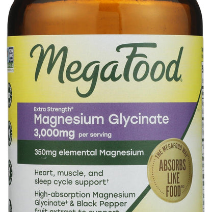 MegaFood Glicinato de Magnesio Extra Fuerte 120 Cápsulas