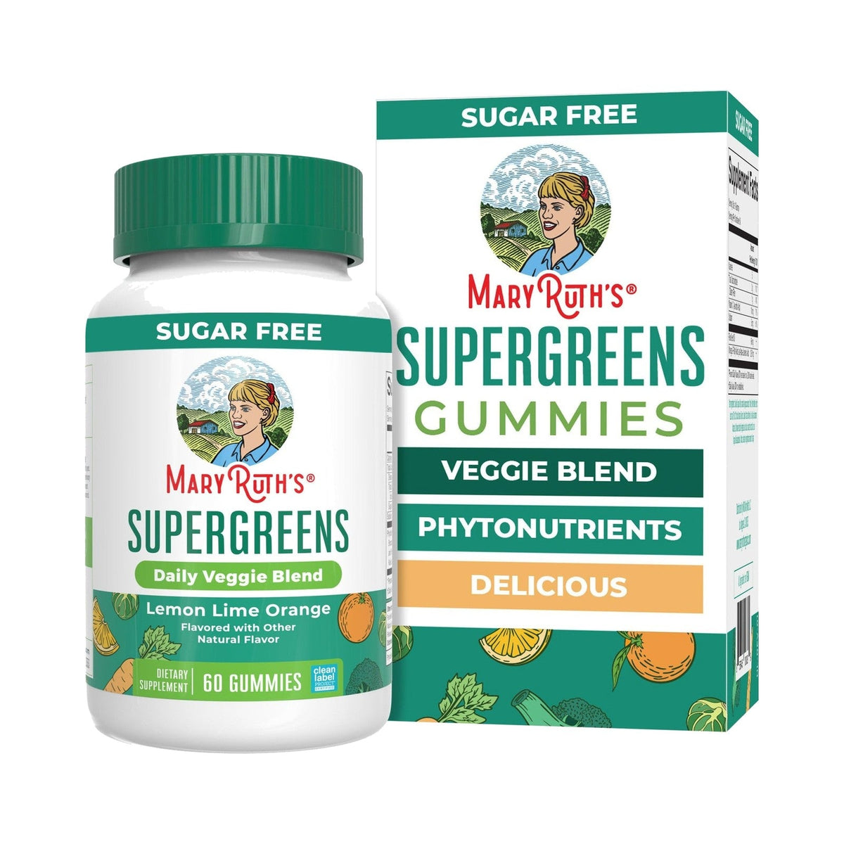 MaryRuth's Gomitas Supergreens Limón, Lima Y Naranja 60 Piezas