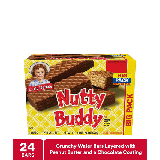 Little Debbie Nutty Buddy Barras de Oblea 24 Piezas