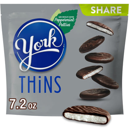 York Thins Chocolate Amargo con Menta 204 g