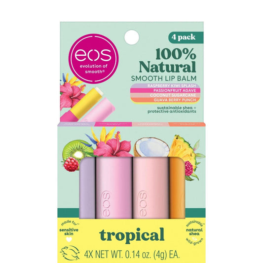 eos Bálsamo Labial Tropical 4 Piezas